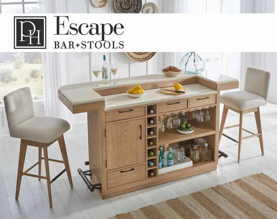 Modern Furniture -  Escape Dining 78' Bar with Stone Top in Natural Oak - DESC#78BAR-2