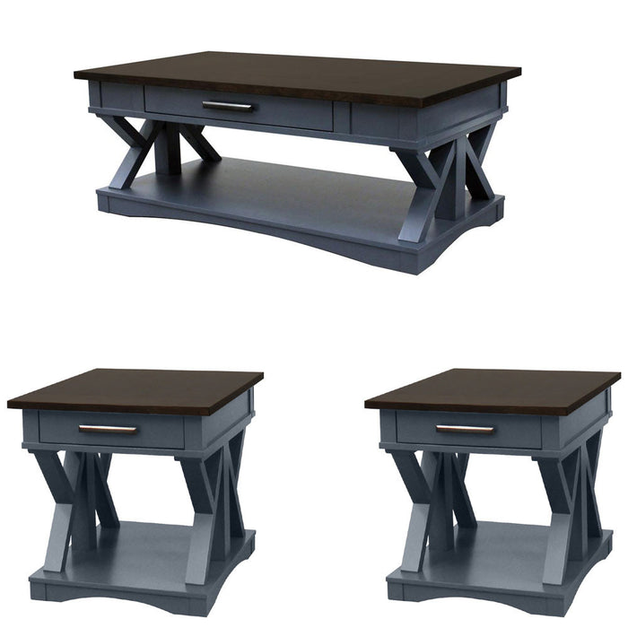 Modern Furniture - Americana 3 Piece Ocassional Set in Denim - AME#01-02-DEN