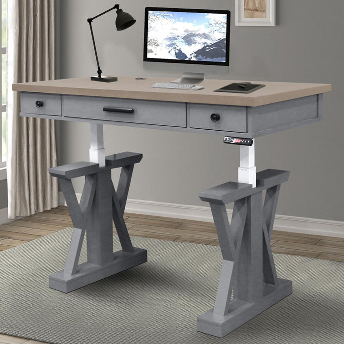 Modern Furniture - Americana Dove 56-inch Power Lift Desk - AME#256-2-DOV