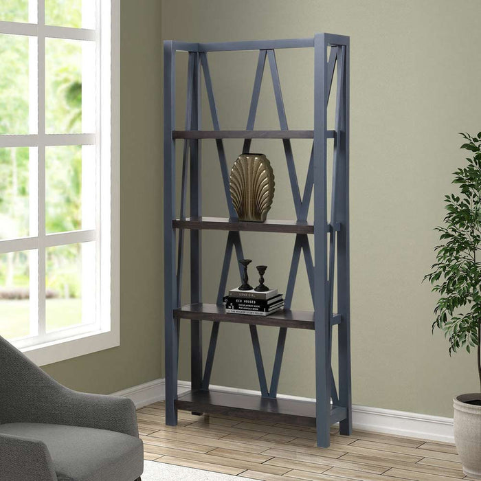 Modern Furniture - Americana Modern Etagere Bookcase in Denim - AME#330-DEN