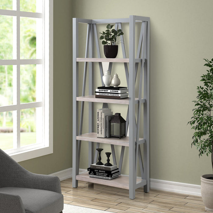 Modern Furniture - Americana Modern Etagere Bookcase in Dove - AME#330-DOV