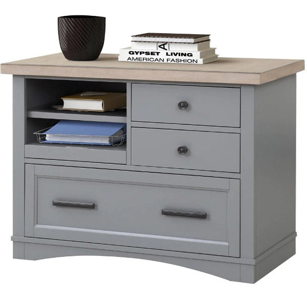 Modern Furniture - Americana Modern Dove Functional File with Power Center - AME#342F-DOV