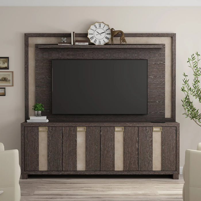 Modern Furniture -  Ascent 90 in. TV Console with Hutch and Back Panel - ASC#90-2-DCH