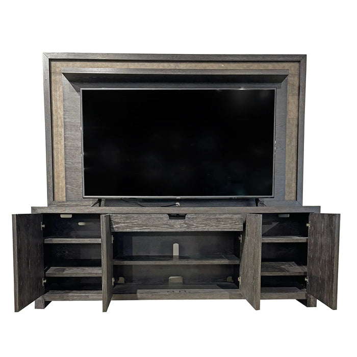 Modern Furniture -  Ascent 90 in. TV Console with Hutch and Back Panel - ASC#90-2-DCH