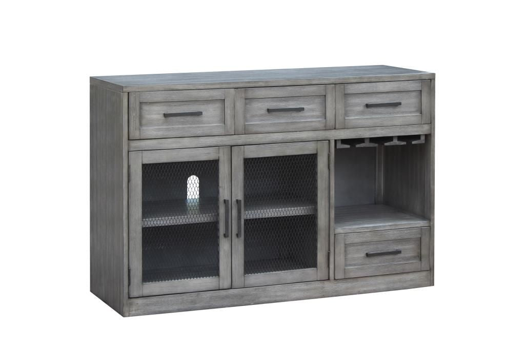 Vilo Home Shelter Cove Gray Farmhouse Server/TV Stand with Stem Wear Storage