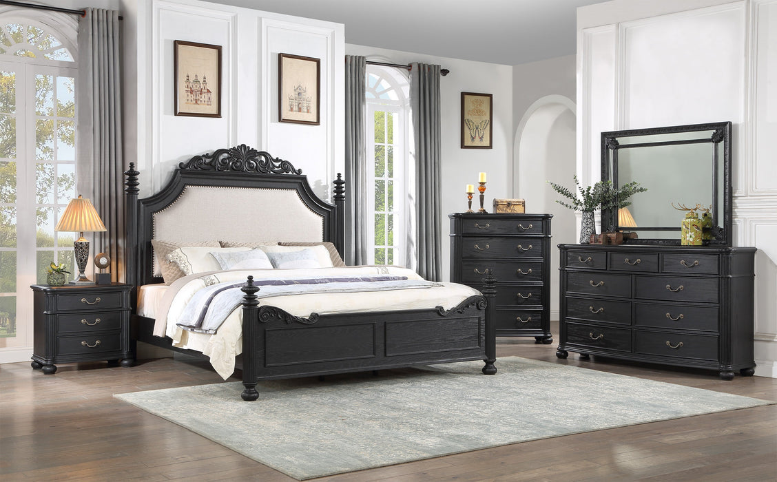 Kingsbury Espresso Upholstered Panel Bedroom Set