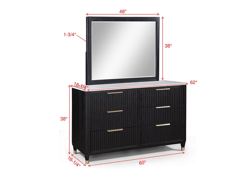 Kara Black Dresser Mirror