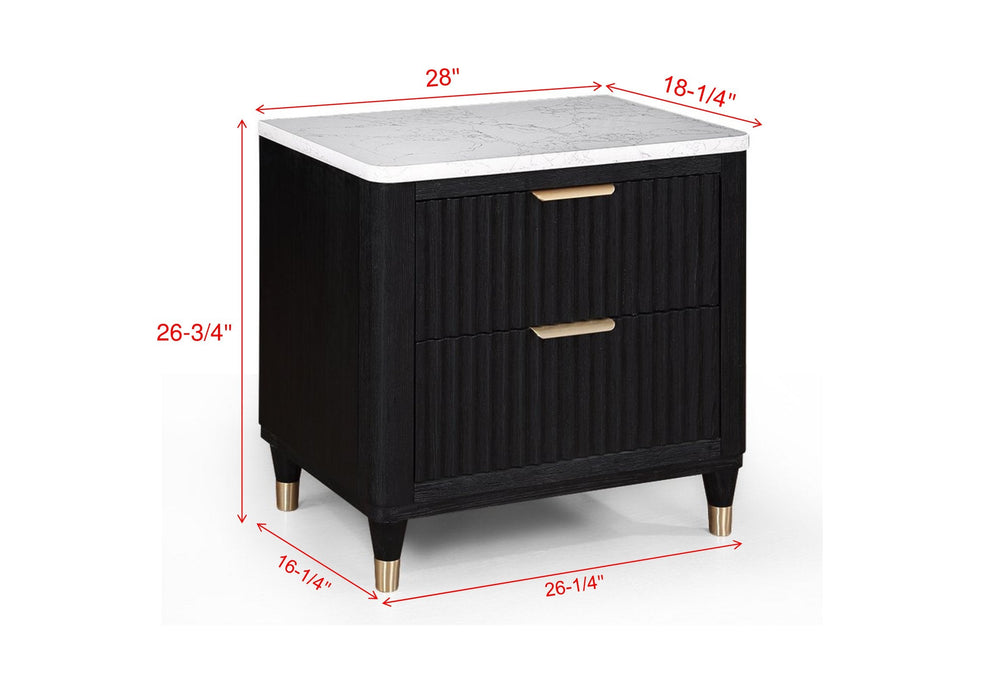 Kara Black Nightstand