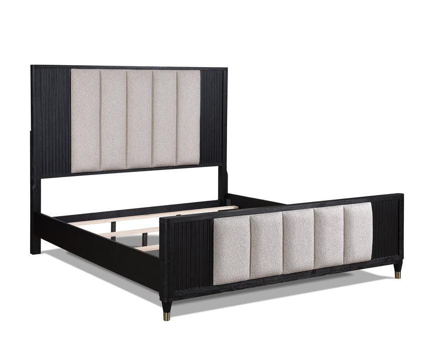 Kara Black King Panel Bed