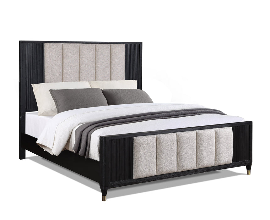 Kara Black Queen Panel Bed