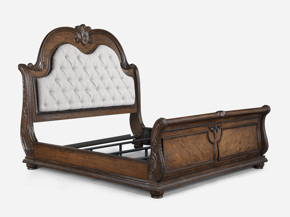 Stanley Coffee Brown King Sleigh Bed