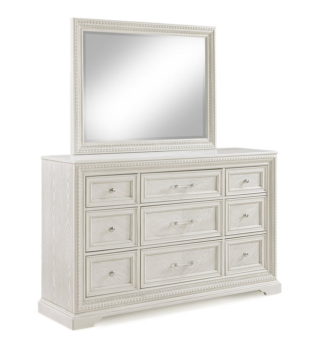 Alexandria Whitewash Dresser Mirror