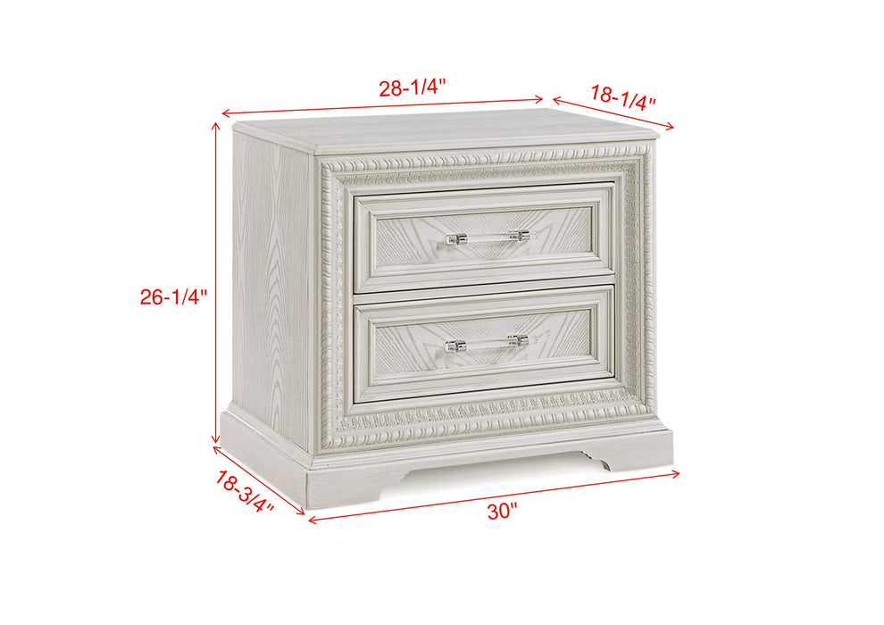 Alexandria Whitewash Nightstand