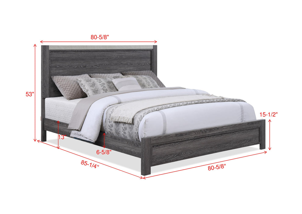 Madsen Gray King Panel Bed