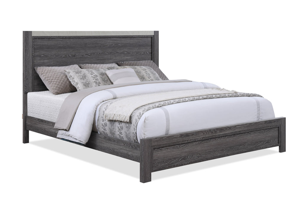 Madsen Gray King Panel Bed