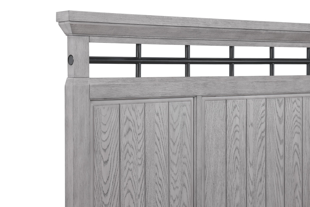 Beckett Rustic Gray King Footboard Bench Panel Bed