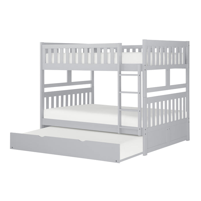 Orion Gray Full/Full Bunk Bed with Twin Trundle