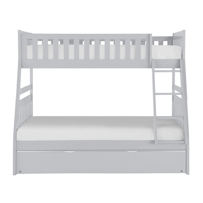 Orion Gray Twin/Full Bunk Bed with Twin Trundle