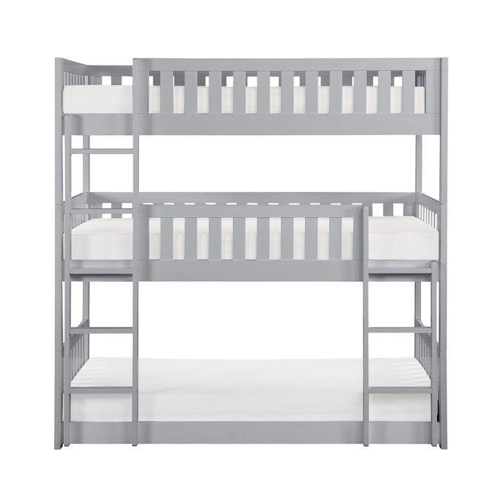 Orion Gray Twin Triple Bunk Bed