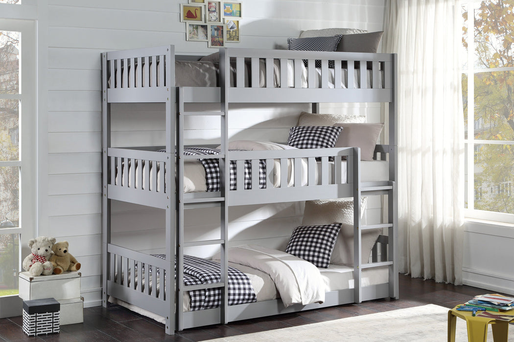 Orion Gray Twin Triple Bunk Bed