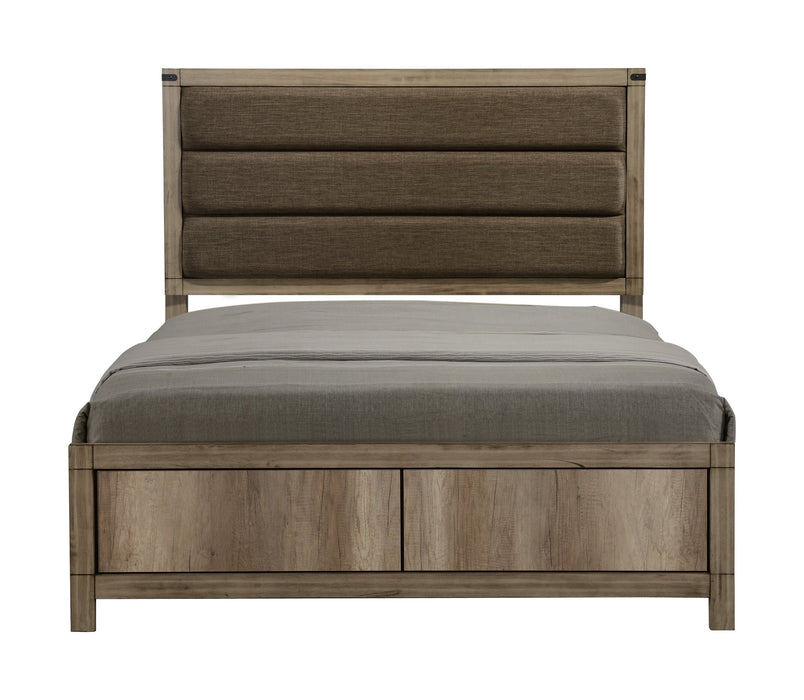 Matteo Melamine Full Upholstered Panel Bed