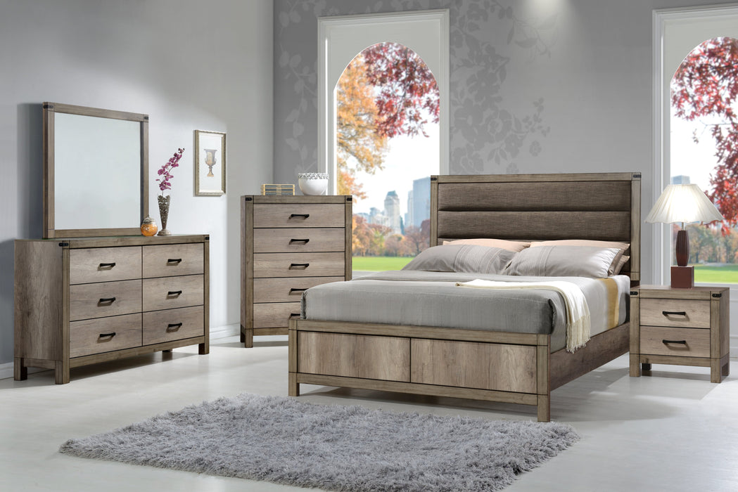 Matteo Melamine Queen Upholstered Panel Bed