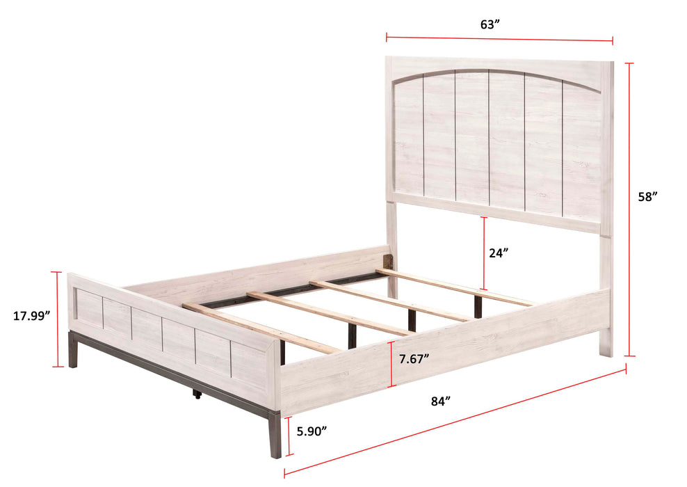 Veda Chalk Queen Panel Bed