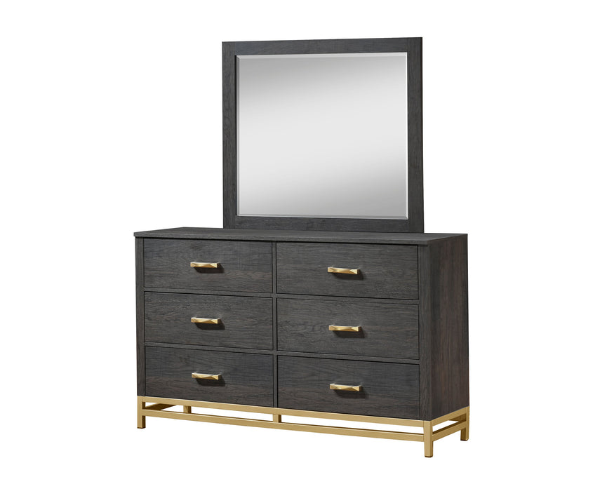 Trevor Brown/Gold Panel Bedroom Set