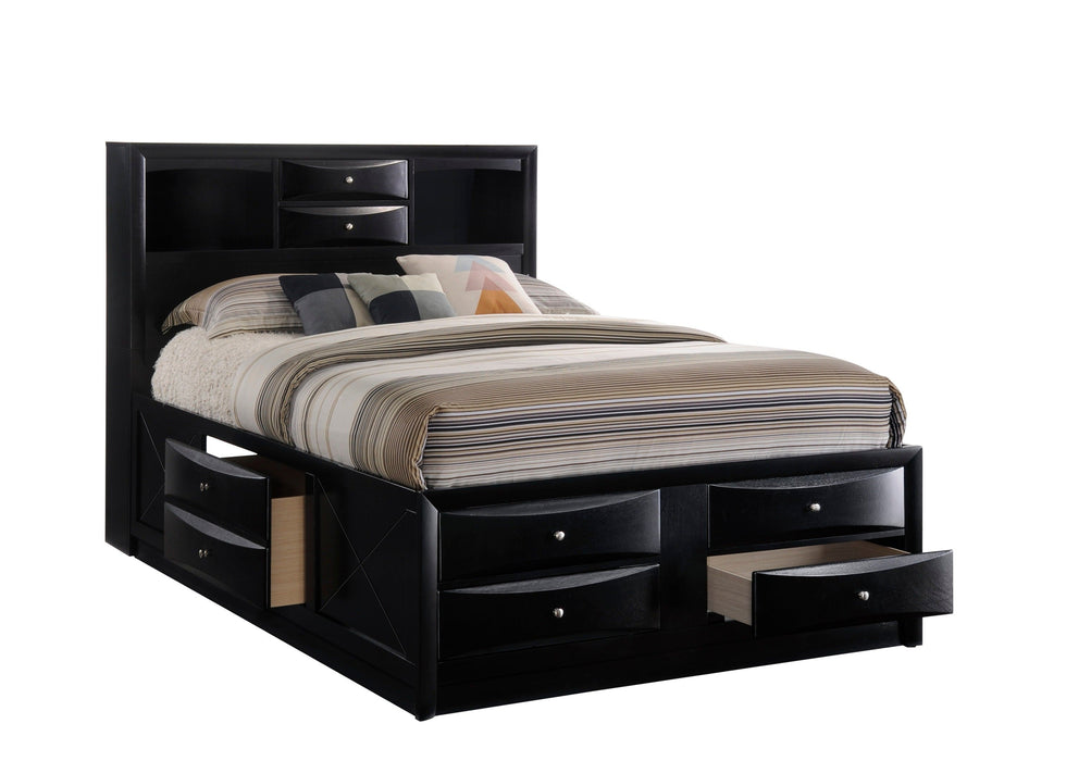 Emily Black Queen Storage Platform Bed