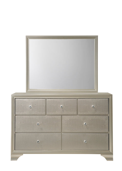 Lyssa Champagne LED Upholstered Panel Youth Bedroom Set