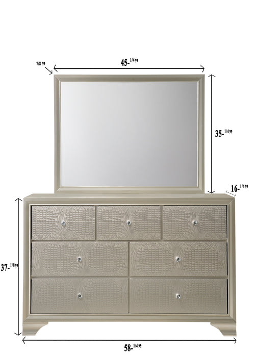 Lyssa Champagne LED Upholstered Panel Youth Bedroom Set