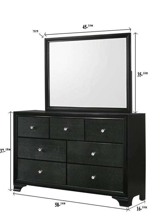 Micah Black Bedroom Mirror (Mirror Only)