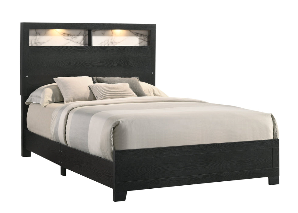 Cadence Black King LED Panel Bed