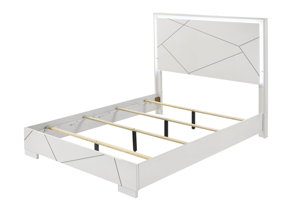 Ayla White Queen Panel Bed