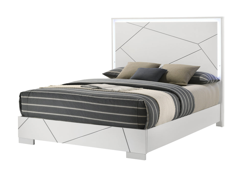 Ayla White Queen Panel Bed