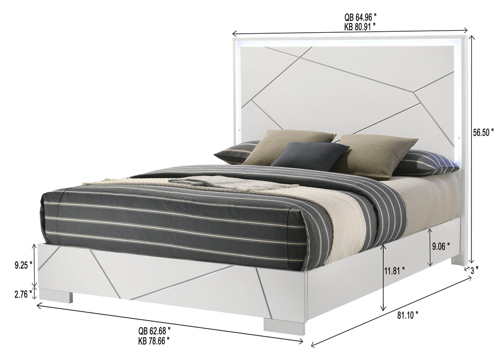 Ayla White Queen Panel Bed