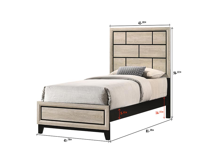 Akerson Chalk Twin Panel Bed