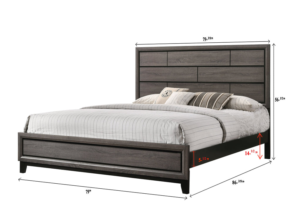 Akerson Gray King Panel Bed