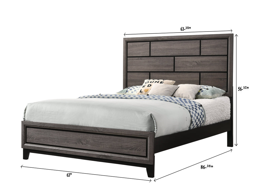 Akerson Gray Queen Panel Bed