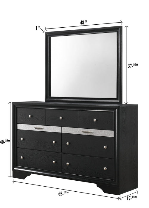 Regata Black/Silver Storage Platform Bedroom Set