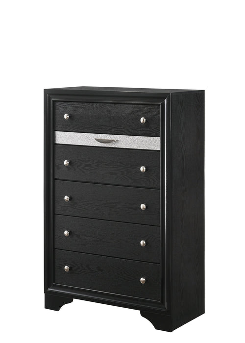 Regata Black/Silver Storage Platform Bedroom Set