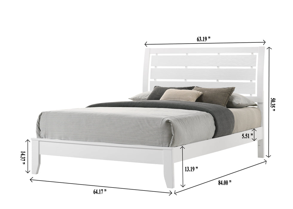 Evan White Queen Panel Bed