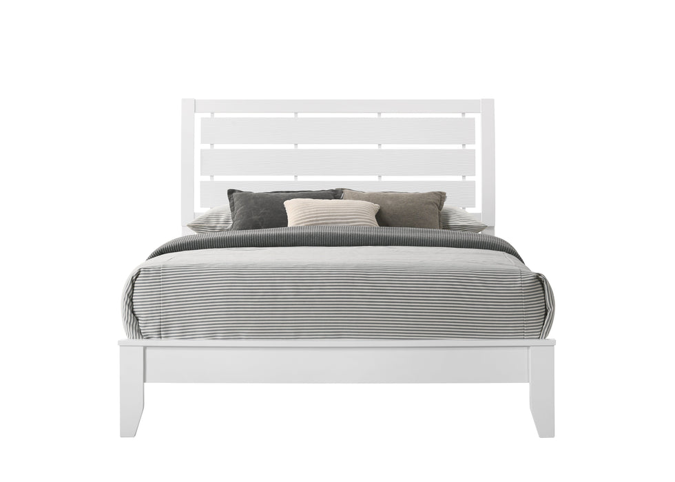 Evan White Queen Panel Bed