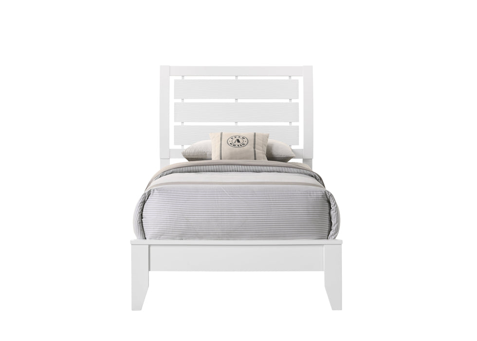 Evan White Twin Panel Bed