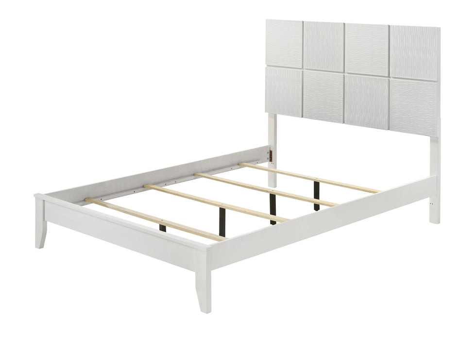 Denker White Full Panel Bed