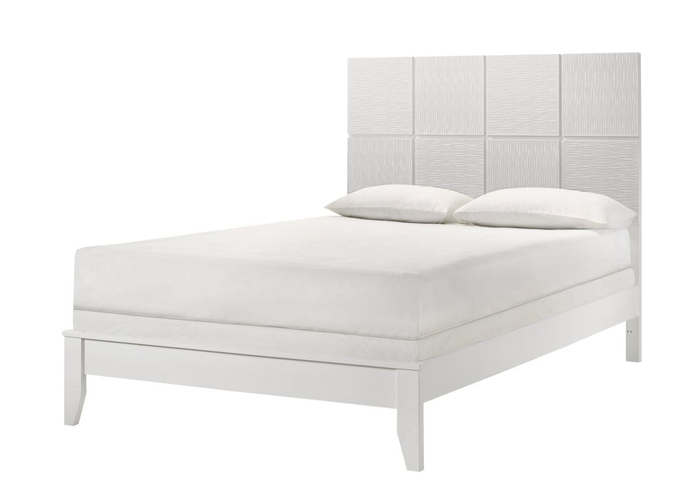 Denker White Full Panel Bed