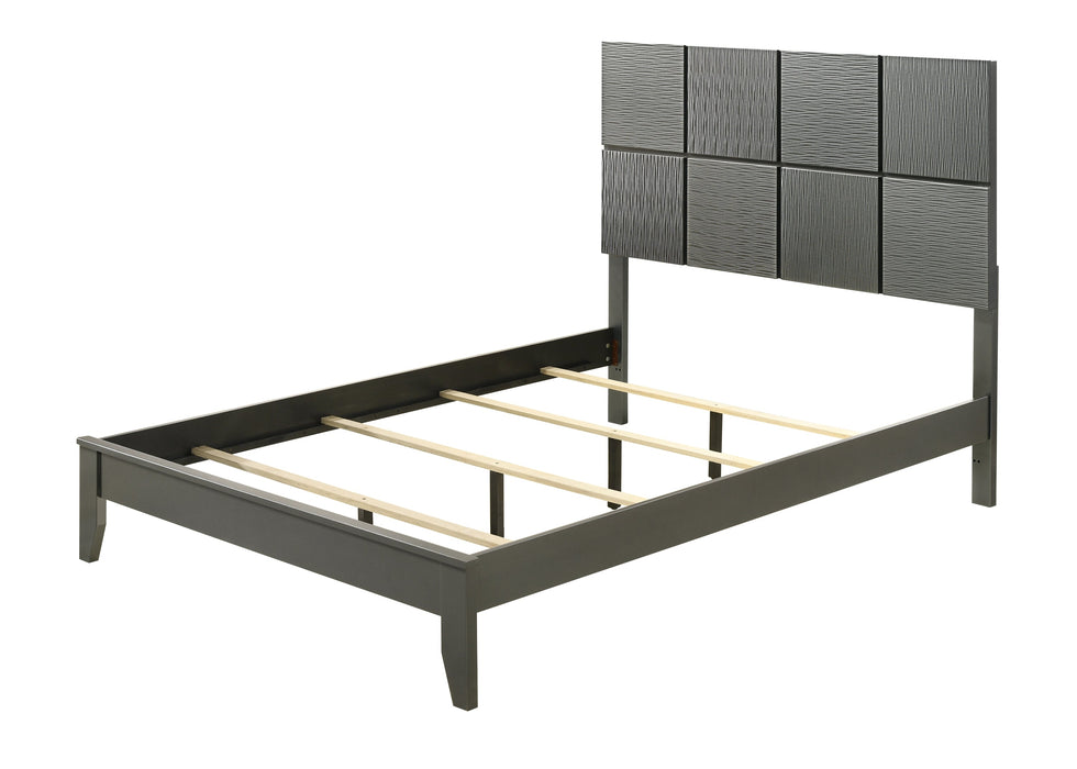 Denker Gunmetal Queen Panel Bed