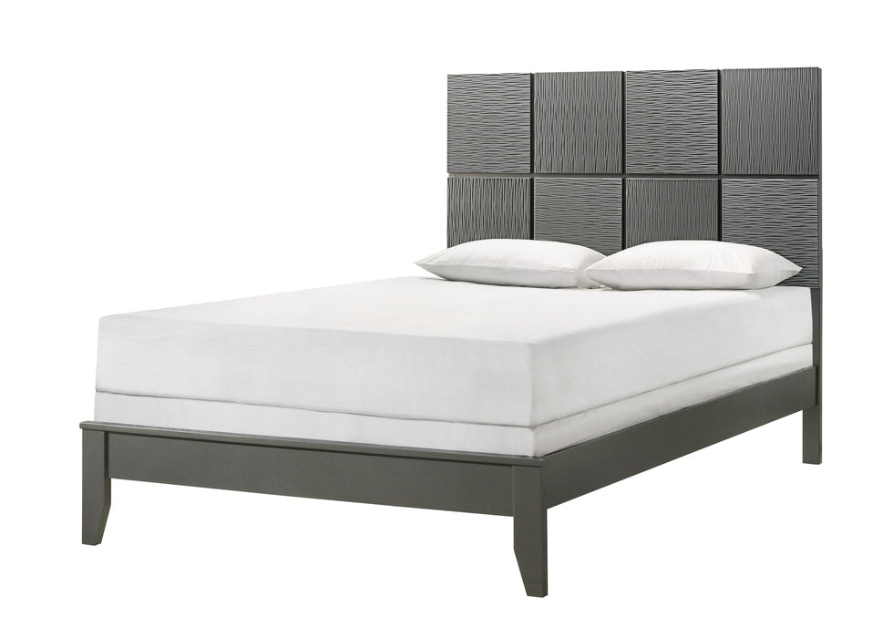 Denker Gunmetal Queen Panel Bed