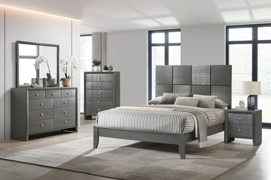 Denker Gunmetal Full Panel Bed