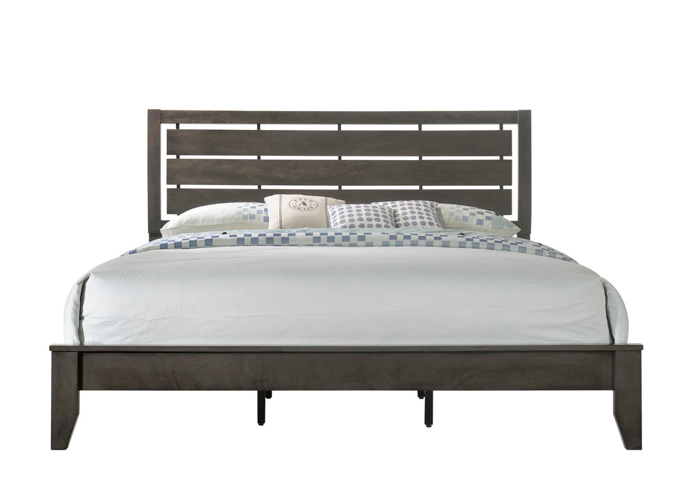 Evan Gray King Panel Bed